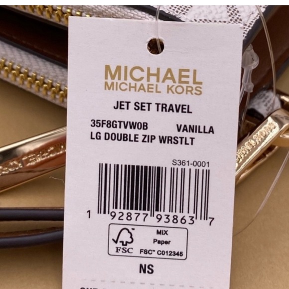 Michael Kors DoubleZip Wristlet Wallet Vanilla NWT - Picture 11 of 11